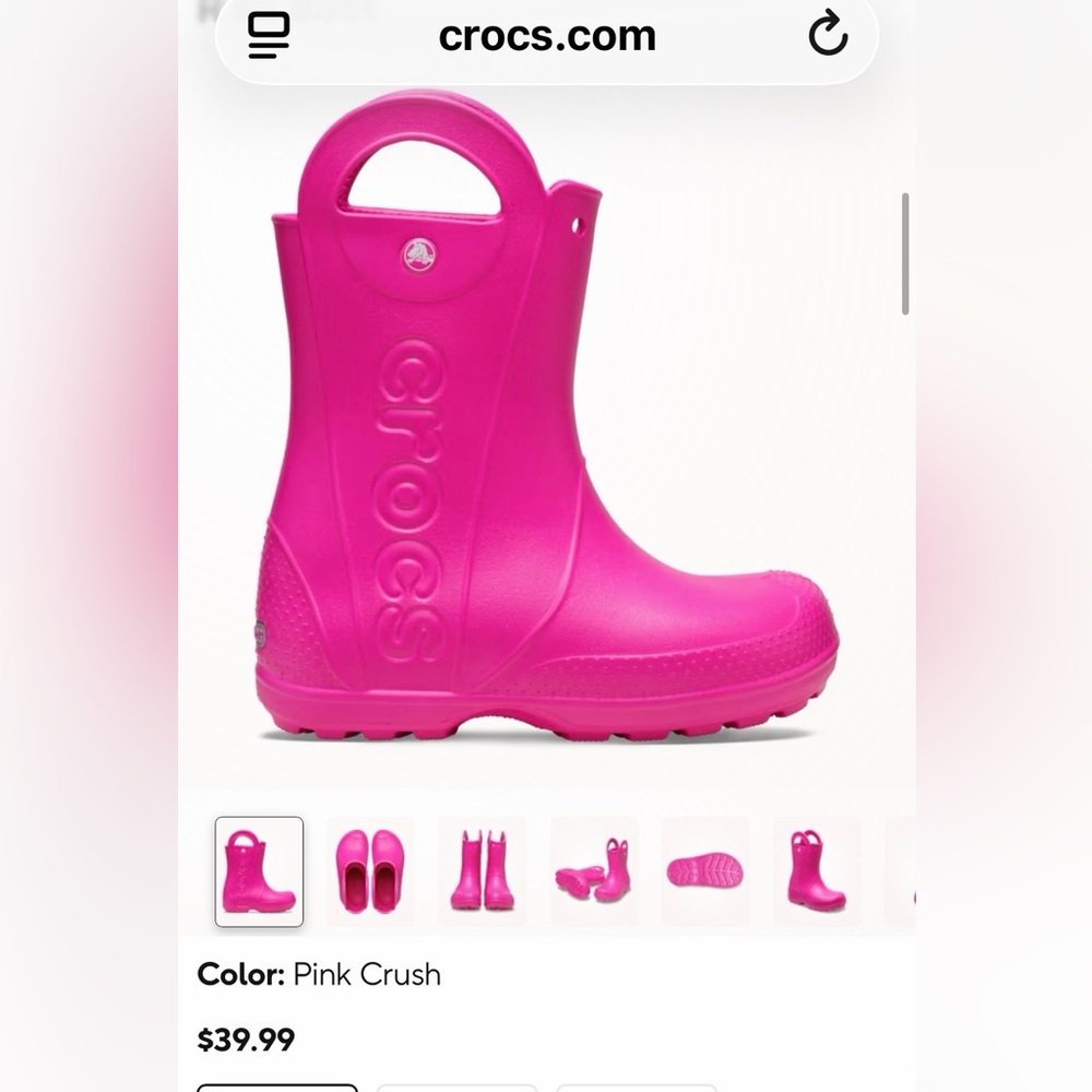 CROCS Vibrant Pink Kids' Boots
